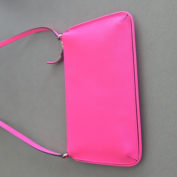 Kate Spade Mikas Pond Janelle Saffiano Leather Cross Body Bag  pink 💗 - Picture 6 of 16